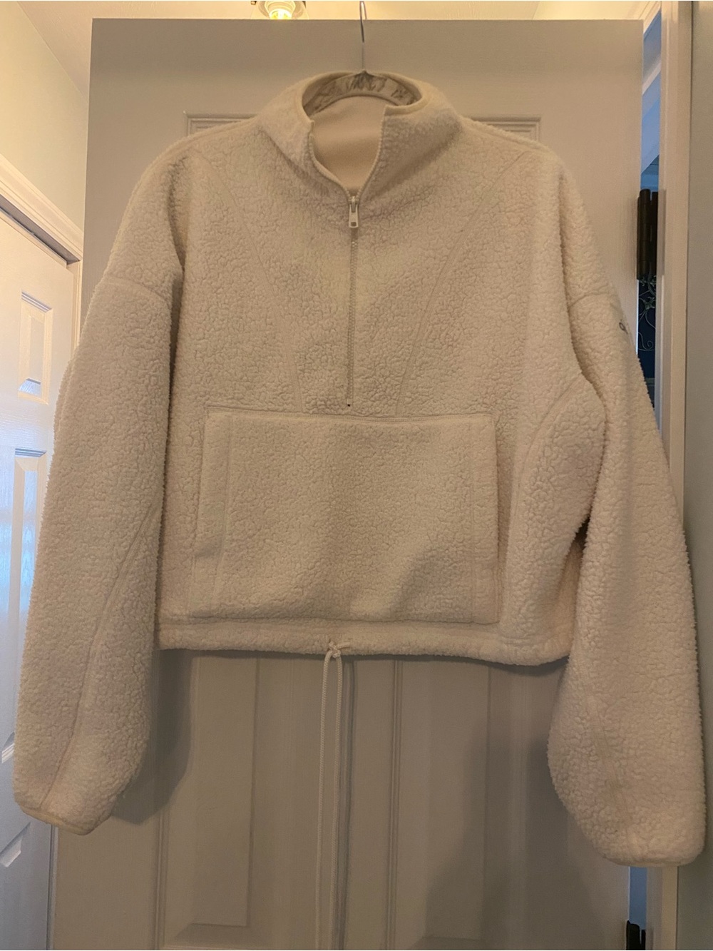 Alo Ivory Cozy Fleece Half-Zip Pullover  Activewear Athleisure Loungewear